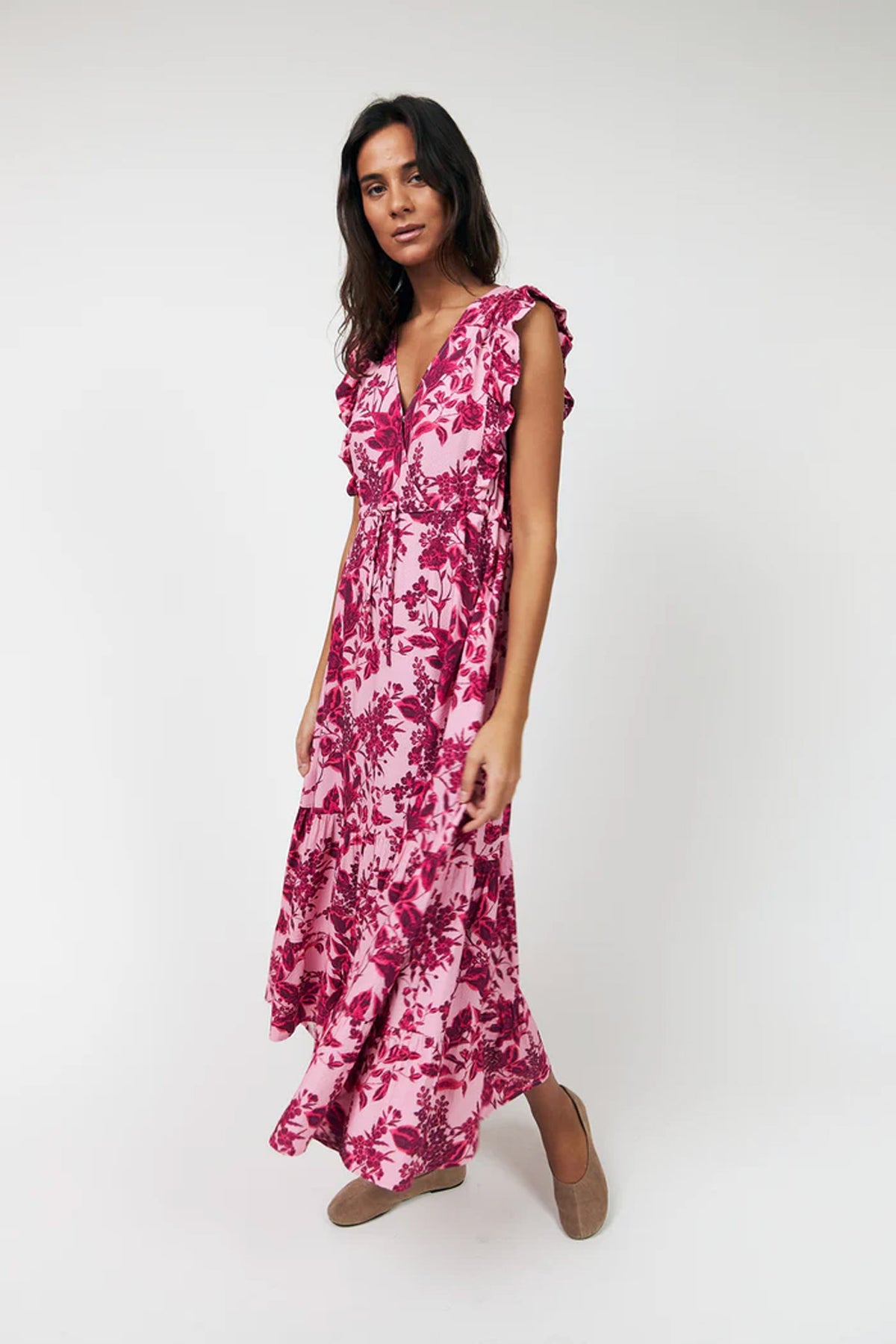 Samoll Midi-klänning Sl 51 Rosa - 26117-3047