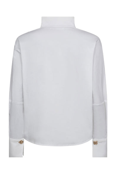 SannaCC Asym Button Blouse 4000-Vit - 35946 Thumbnail