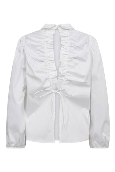 SannaCC Drawstring Blouse 4000-White - 35969 Thumbnail