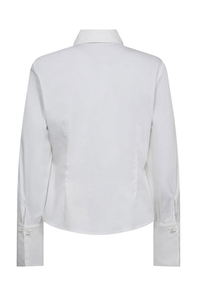 SannaCC Pearl Cuff Shirt 4000-White - 35759 Thumbnail