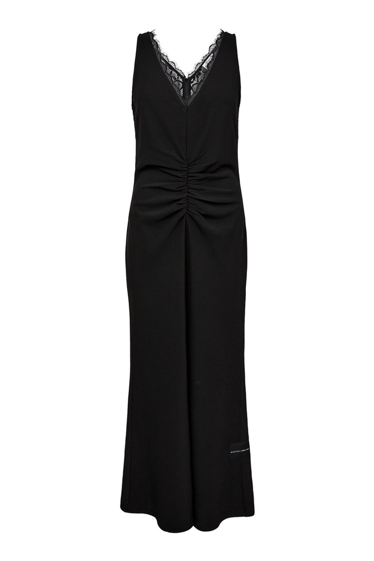Satari Lace Gather Dress Black - HL10743