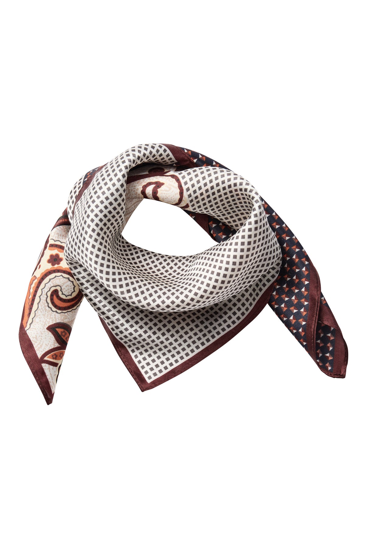 ShilaCC Silk Bandie Scarf 20002-Brun - 500248