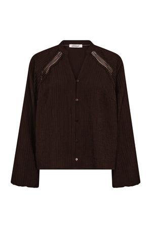 ShinaCC Lace V-Shirt 145-Dark Brown - 35923