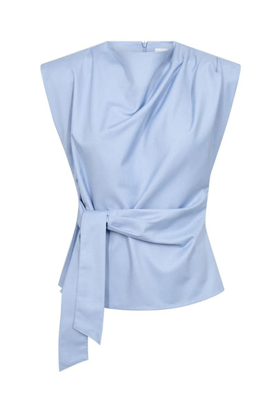 SianaCC Pleat Top 23-Pale Blue - 45192 Thumbnail