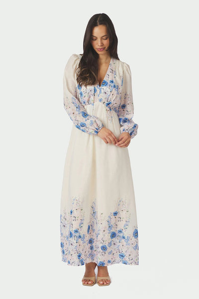 Silfi Flower Print Dress Blue - 164828 Thumbnail