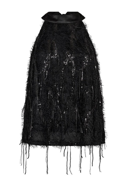 SillaCC Sequin Halter Top 96-Black - 35987 Thumbnail