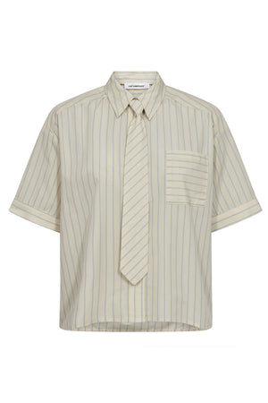SimoCC Stripe SS Tie Shirt 171-PaleYellow - 45050
