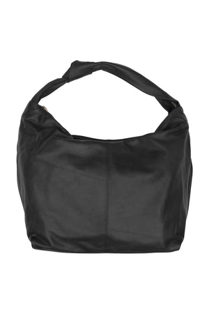 Soft Bucket Bag med dragkedja svart m. gulddetaljer - 100109