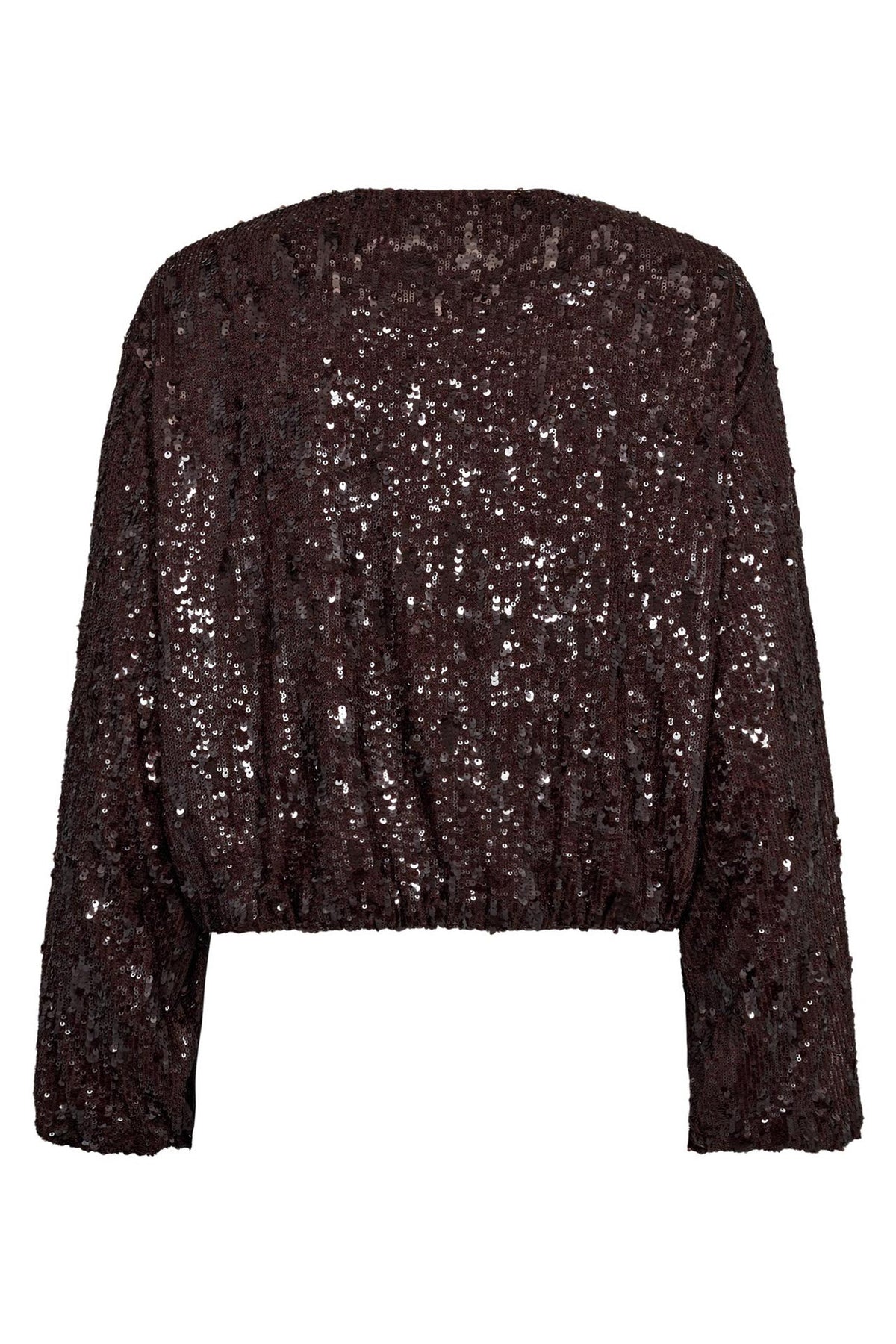 SophieCC Sequin Balloon Jacket 145-Dark Brown - 30371