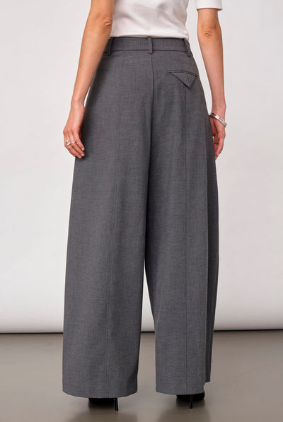 PriscillaCC Pleat Barrel Pant 65003-Mid Grey - 500824 Thumbnail