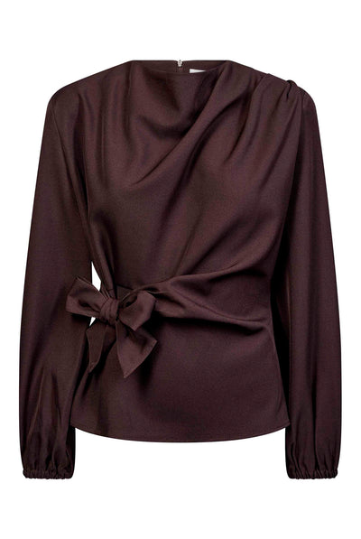 LunaCC Tie Blouse 20016-Bison - 500386 Thumbnail