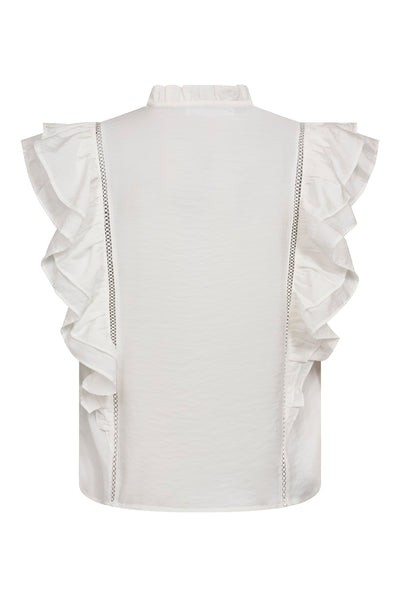 CallumCC Lace Frill V-Top 4000-White - 45172 Thumbnail