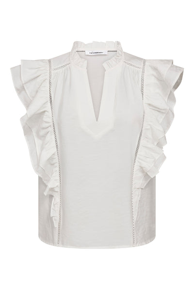 CallumCC Lace Frill V-Top 4000-White - 45172 Thumbnail