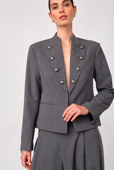 Priscillacc Officer Jacket Mid Grey - 500823 Thumbnail
