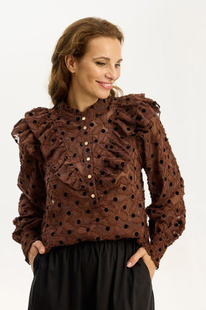 Stefana blus utan linne Brun - 16892