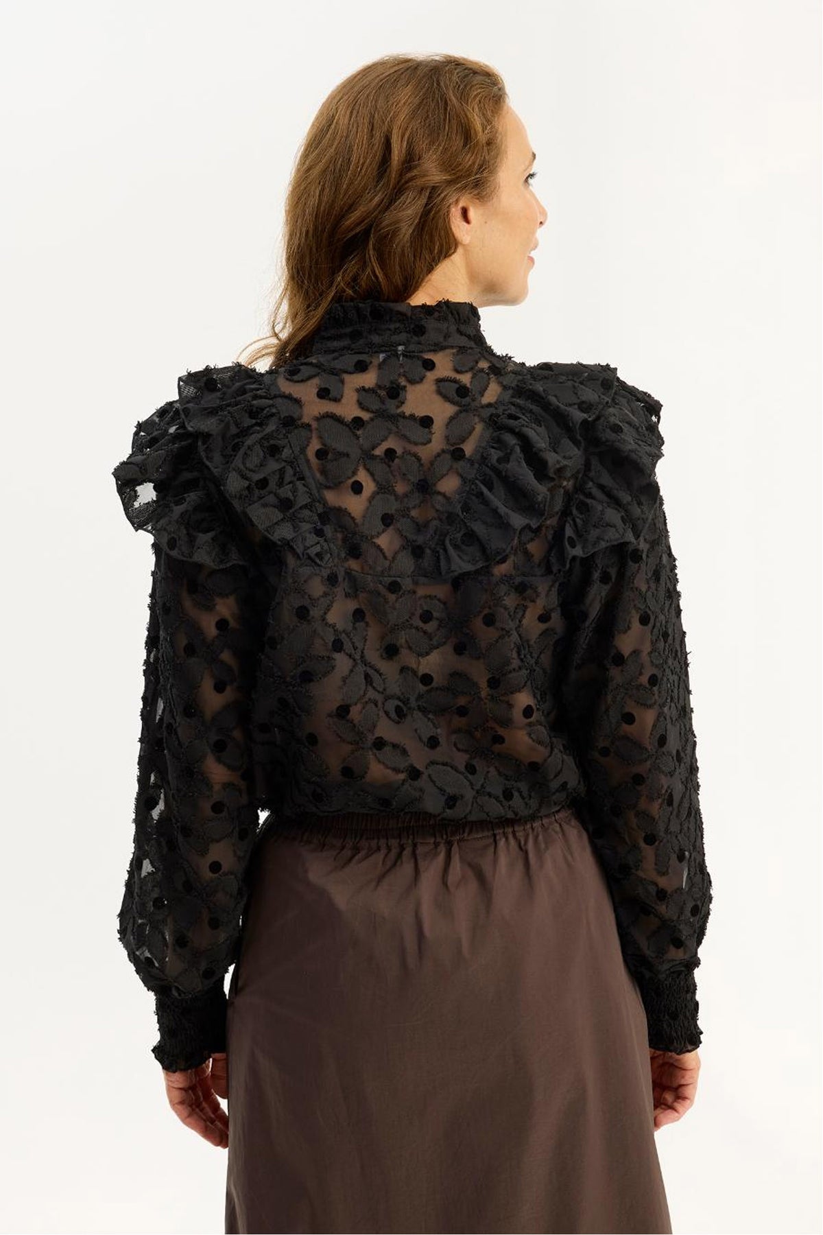 Stefana blus utan linne SVART - 16892