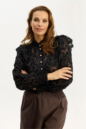 Stefana blus utan linne SVART - 16892
