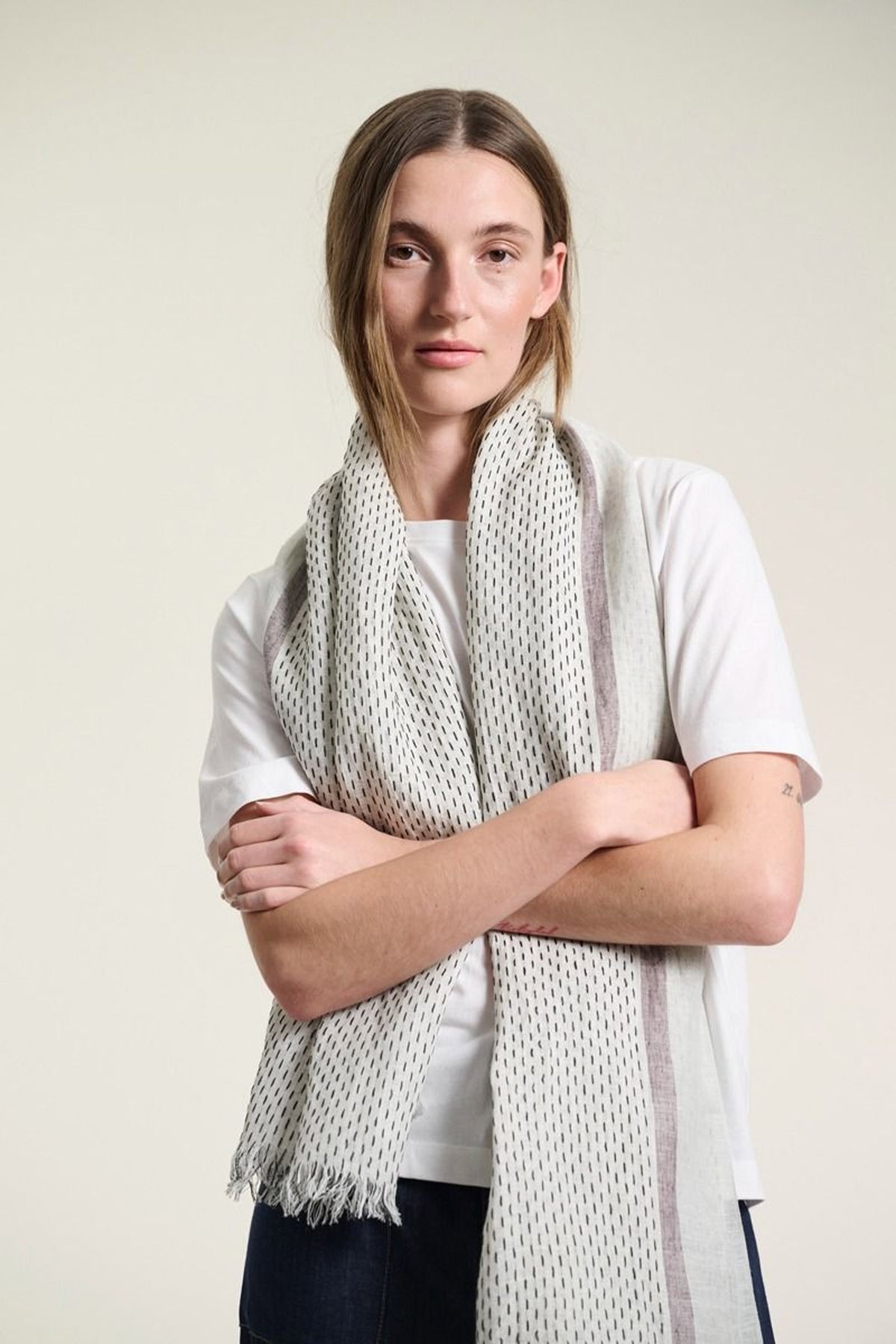 Stitch Scarf LILY WHITE STITCH - 261-5122-5750