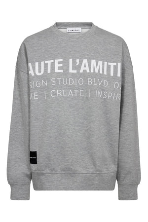 Studio Logo Sweat Gråmelerad/ Vit - HL10446