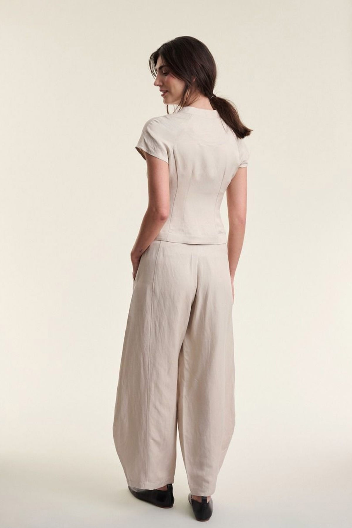Sukosu kortärmad blus IVORY - 263-2474-5774