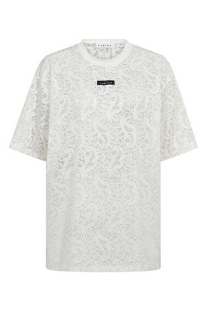 Sommar Lace Loose Tee Vit - HL10725