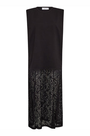 Summer Lace Tee Dress Svart - HL10535