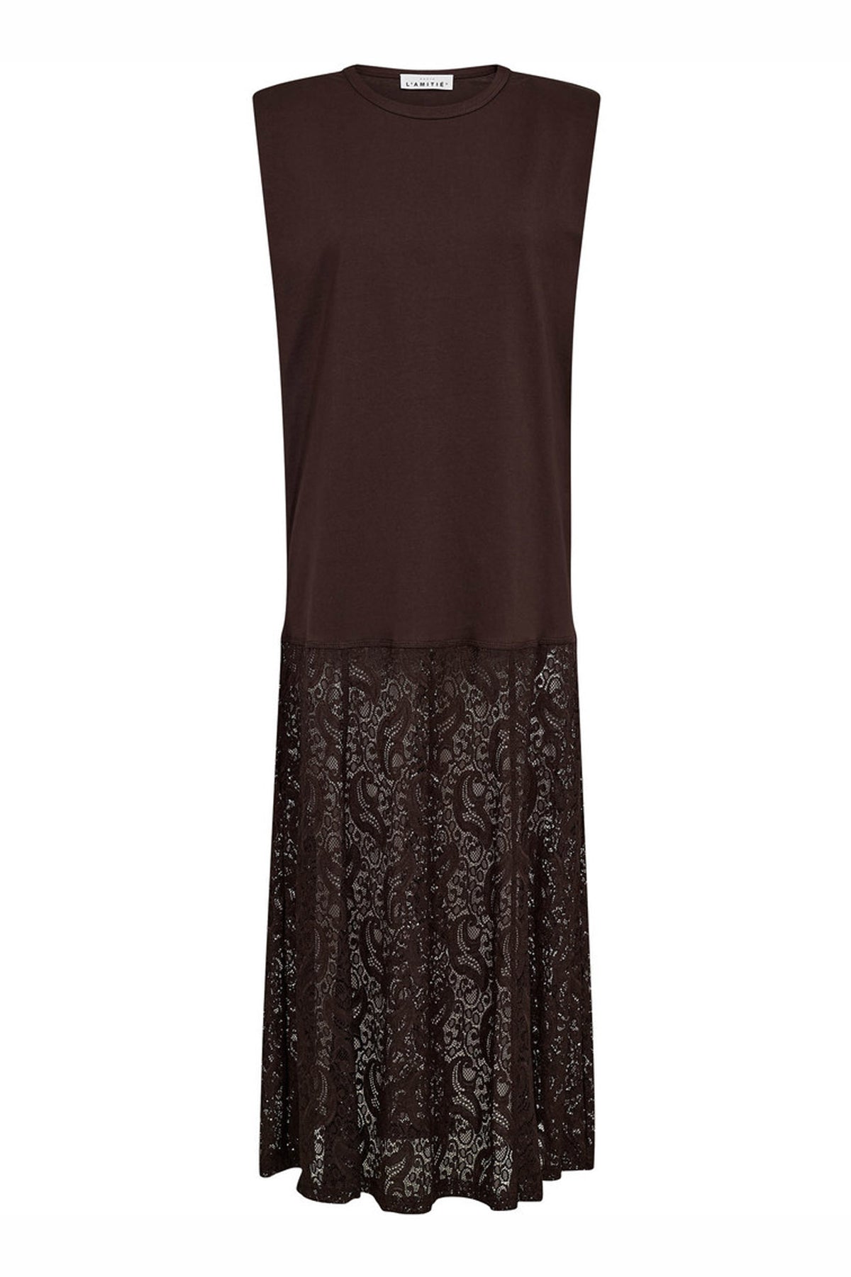 Summer Lace Tee Dress Mocca - HL10535