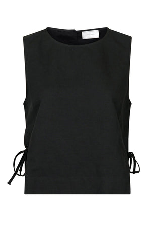 Svetlana Linen Top Svart - 159947