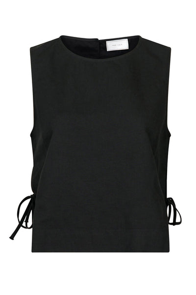Svetlana Linen Top Svart - 159947 Thumbnail