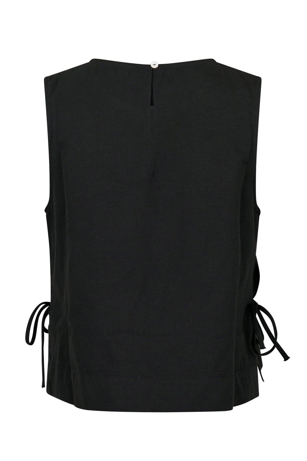 Svetlana Linen Top Svart - 159947