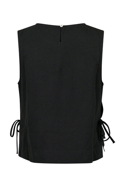 Svetlana Linen Top Svart - 159947 Thumbnail