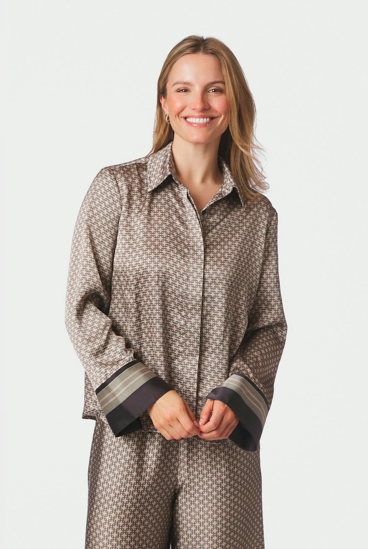 Mistan Mönstrad Skjorta Beige - 170075