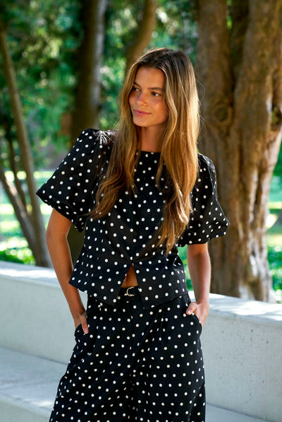 Anela Dot Blouse Black - 167821 Thumbnail