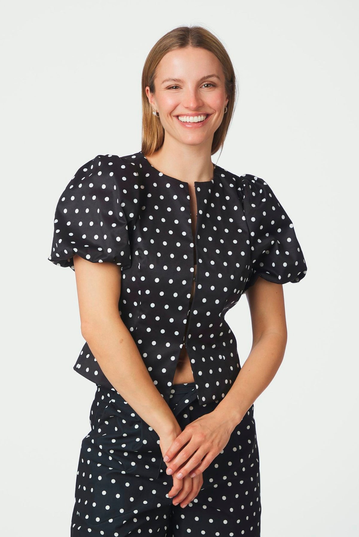 Anela Dot Blouse Black - 167821