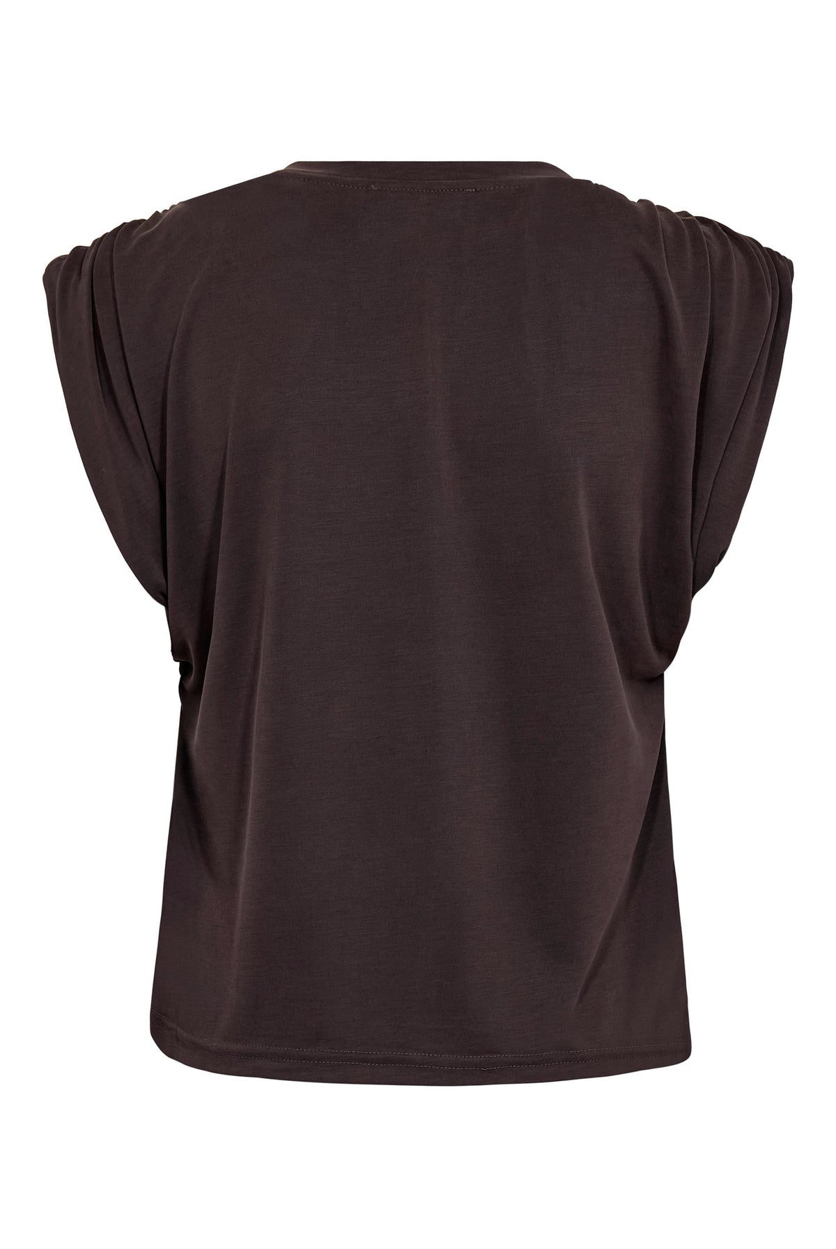 CamillaCC Ruched Shoulder Tee 140-Mörkgrå - 43033