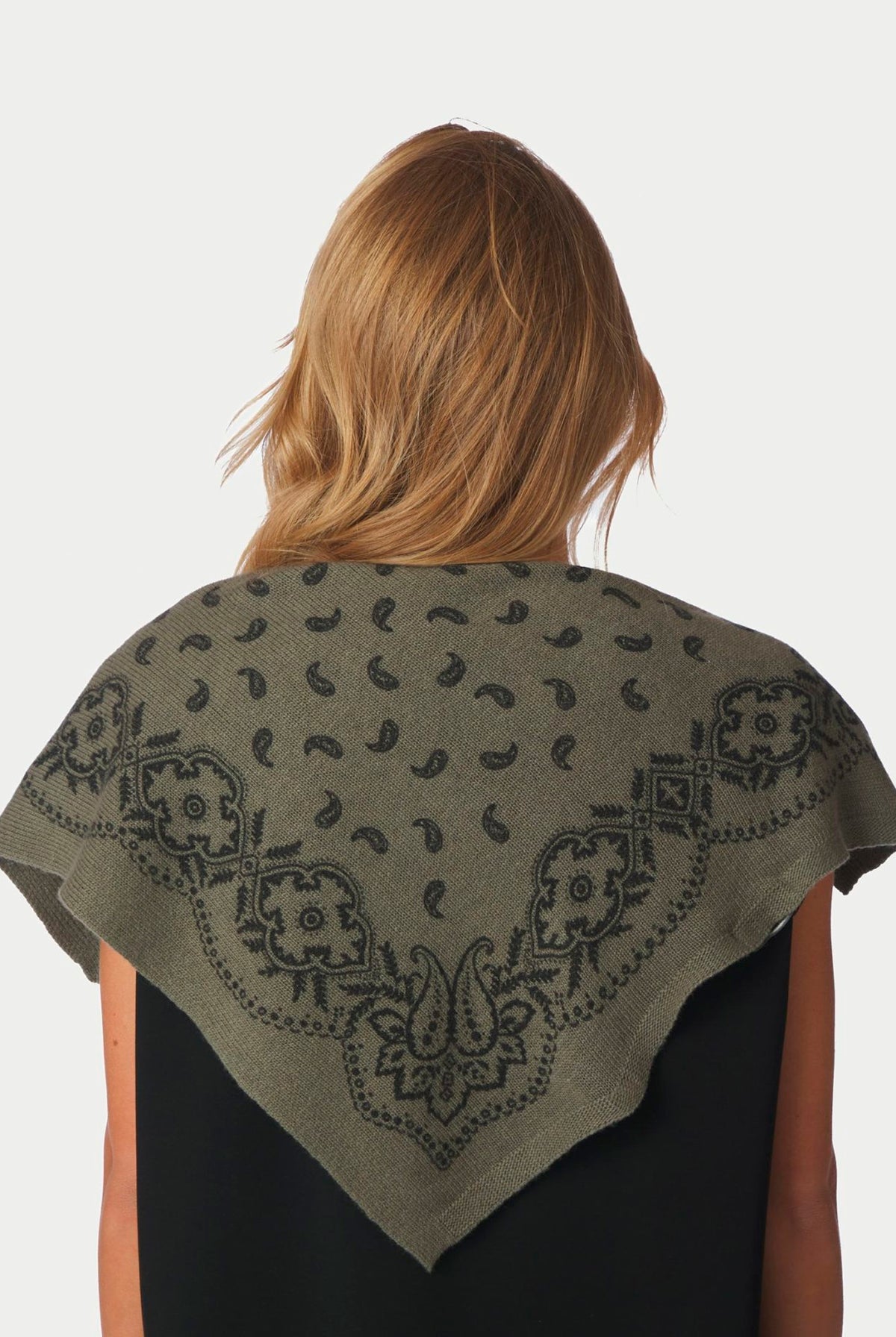 Adelina Paisley Stickad Halsduk ARMY - 169506