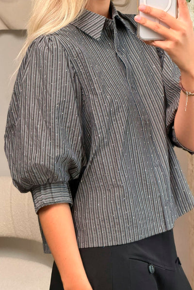 Etta Stripe B Shirt DARK GREY - 169544 Thumbnail