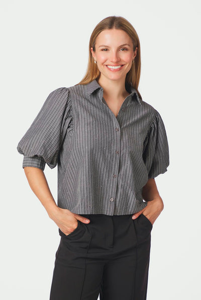 Etta Stripe B Shirt DARK GREY - 169544 Thumbnail