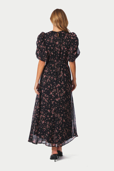 Kikka Mini Flower Dress Svart - 170468 Thumbnail