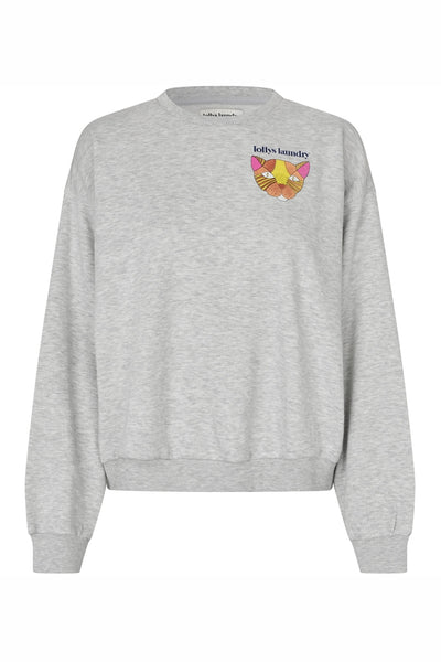 SydneyLL Cat Sweatshirt LS 13 Ljusgråmelerad - 26193-1071 Thumbnail