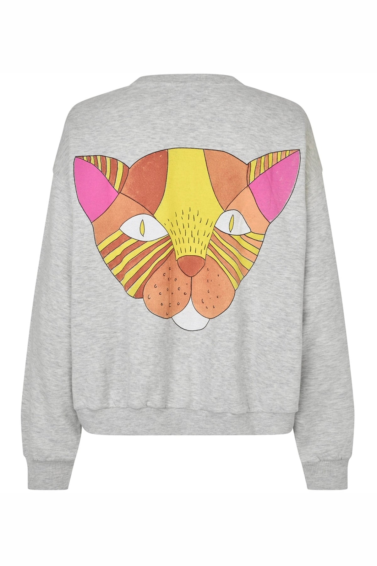SydneyLL Cat Sweatshirt LS 13 Ljusgråmelerad - 26193-1071