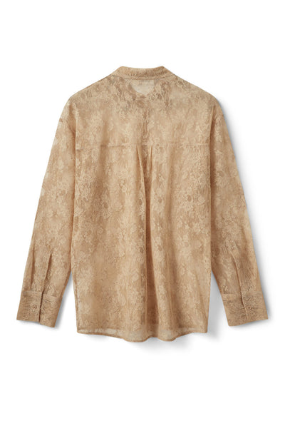 Sylvinesw Distressed Lace Shir SAND - S263295 Thumbnail