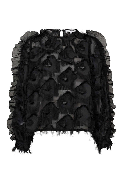 SyraCC Structure Blouse 96-Black - 35978 Thumbnail