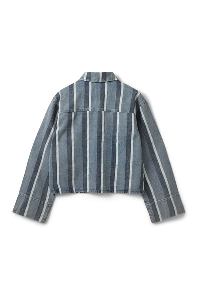 TAZASW STRIPED DENIM JACKET 5127 Blå&Vit Denimrandig - S262275 Thumbnail
