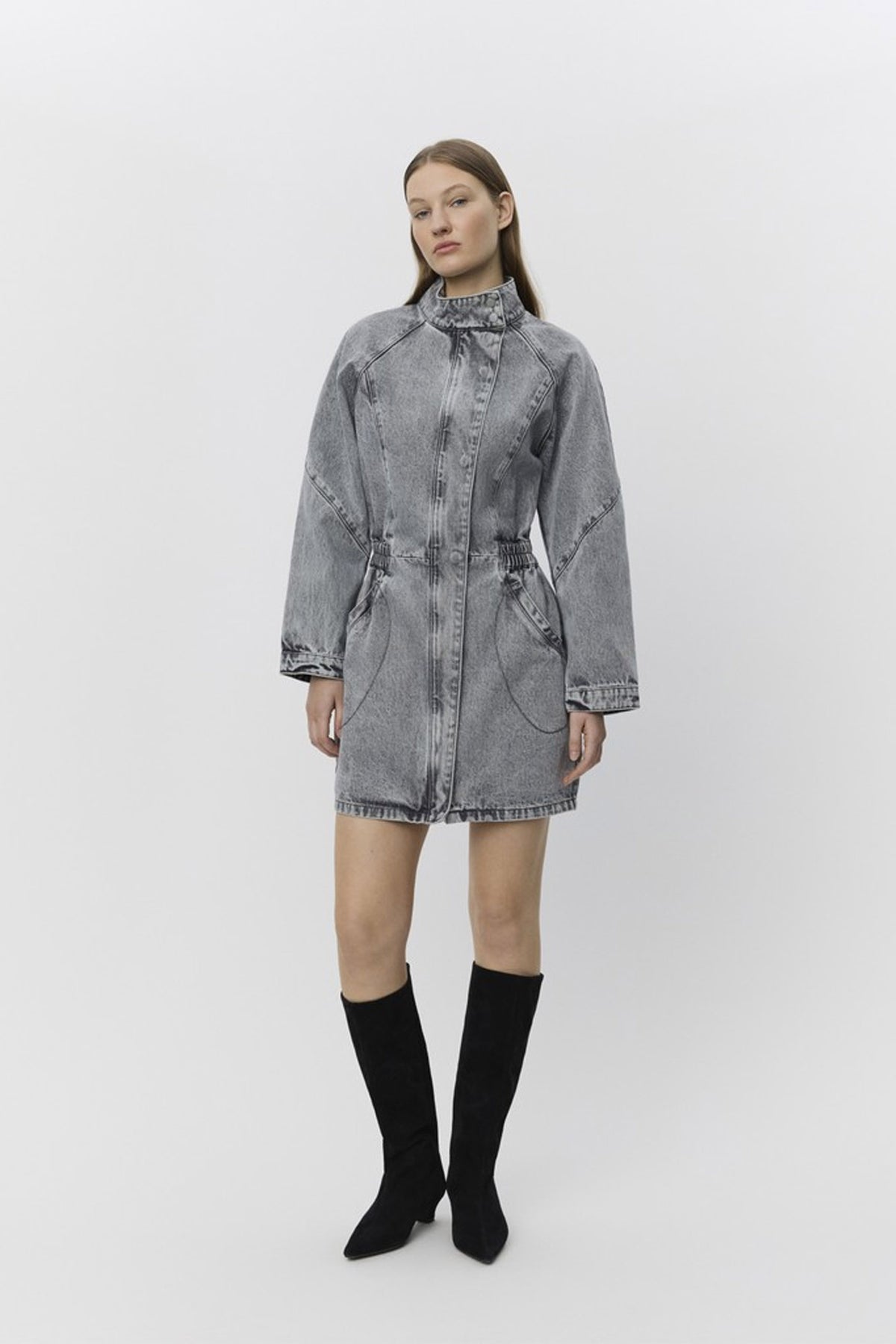 THILISW DRESS 8052 Stengrå - S253112