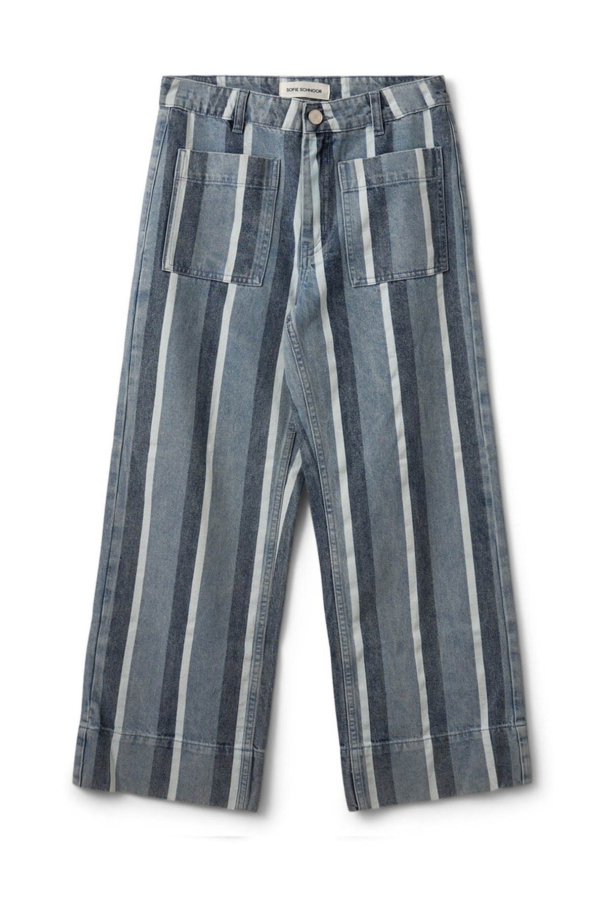 TOULOUSESW STRIPED CROPPED JEA 5127 Blå&Vit Denimrandig - S262276