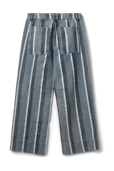 TOULOUSESW STRIPED CROPPED JEA 5127 Blå&Vit Denimrandig - S262276 Thumbnail