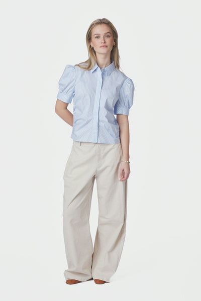 Frannie Soft Stripe Shirt Light Blue - 169738 Thumbnail