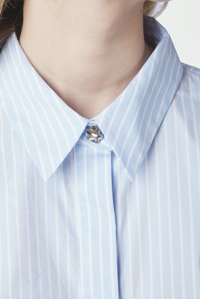 Frannie Soft Stripe Shirt Light Blue - 169738 Thumbnail