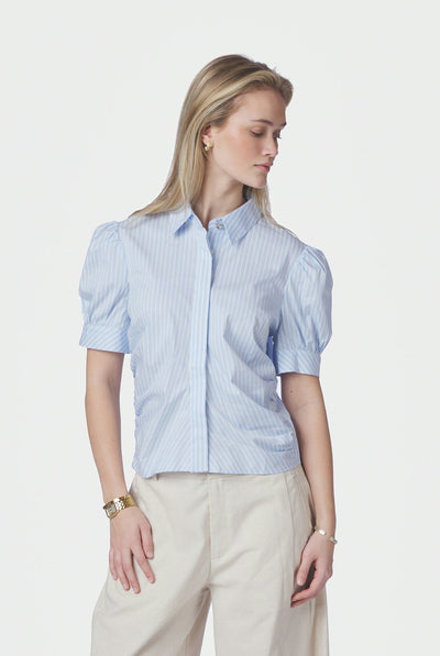 Frannie Soft Stripe Shirt Light Blue - 169738 Thumbnail